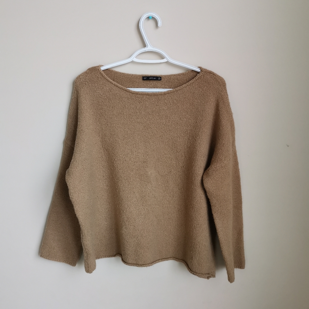 Zara women brown knit sweater - Size L